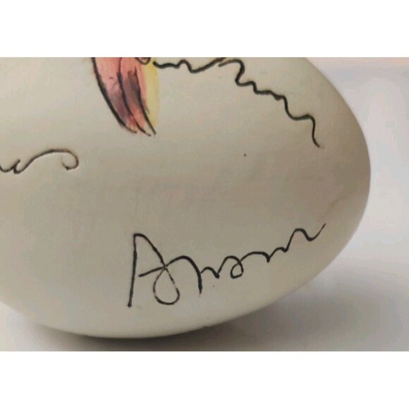 6 Ceramic Painted Bird Egg in Nest Artisan Farmhouse Decor 3.5" For Craft DIY - Picture 15 of 16